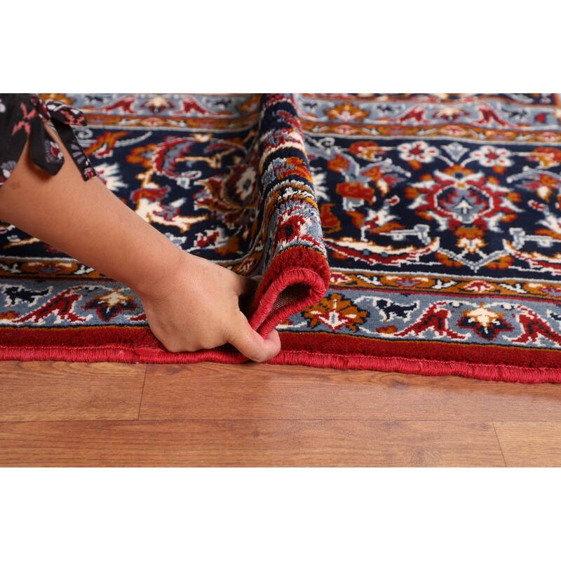 Floral Kashan Turkish Rug Dining Room Machine-Made Carpet - 9'10" x 12'8"