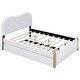 preview thumbnail 22 of 20, Twin Size Sofa Platform Bed Frame with Twin Size Trundle Bed, Cashew Nut Shape Upholstered Headboard Wood Supporting Feet