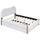 preview thumbnail 43 of 41, Upholstered Platform Bed with Twin Size Trundle Curved Wingback Bed