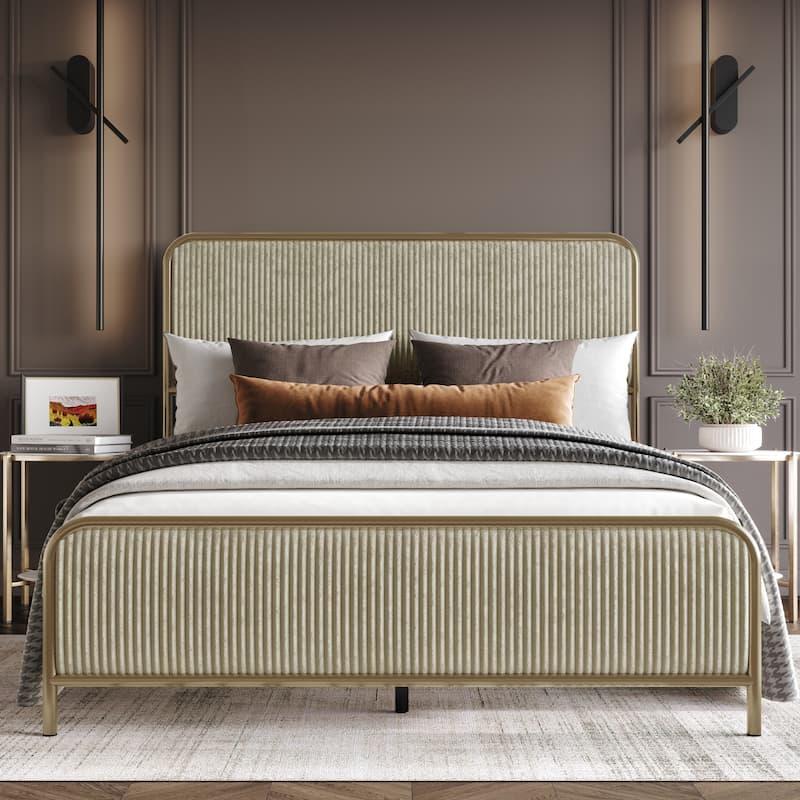 Clayfell Parma Panel Bed - King - Metallic Gold