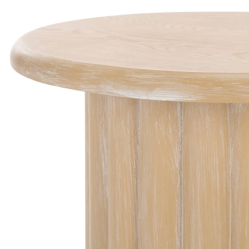 SAFAVIEH Monka Round Top Pedestal End Table, Fully Assembled - 18"W x 18"D x 20"H