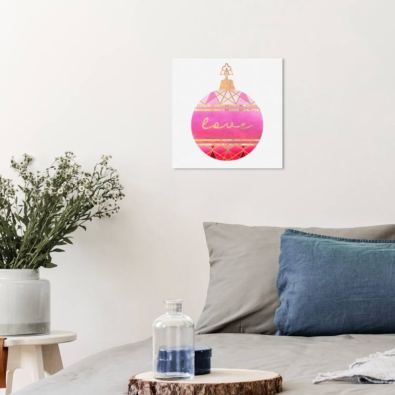 Wynwood Studio Prints Typography and Quotes Ruby Geo Ornament Pink and Dark Pink Modern & Contemporary Wall Art Canvas Print - 12 x 12