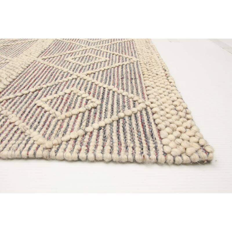 ECARPETGALLERY Braid weave Sienna Cream Wool Rug - 4'11 x 7'9