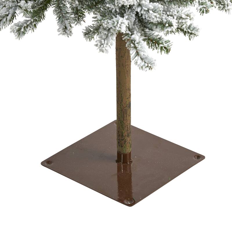 6ft. Flocked Alpine Artificial Christmas Tree with 200 Lights & 580 Branches - Elegant Winter Holiday X-Mas Glow