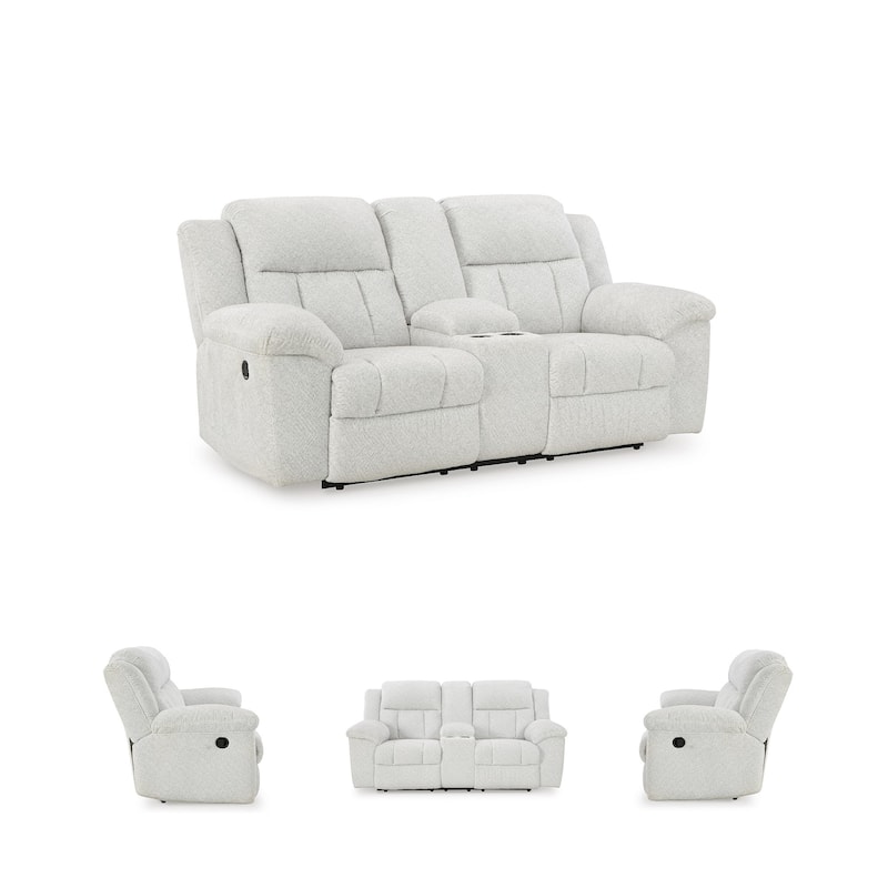 Signature Design by Ashley Frohn Double Reclining Loveseat with Console - 80"W x 40"D x 42"H