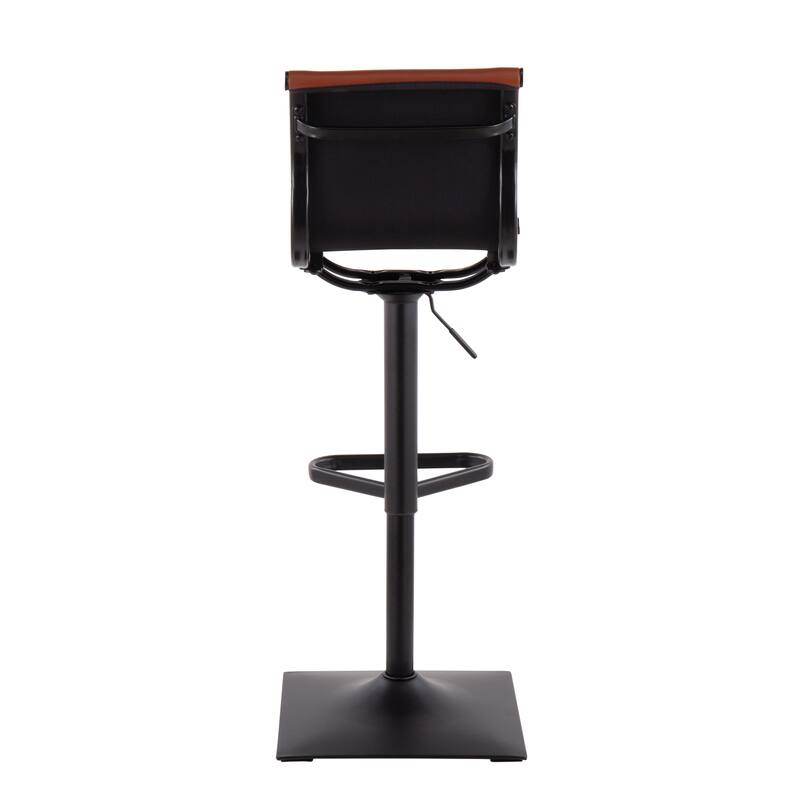Porch & Den Bixby Adjustable Bar Stool in Black Metal