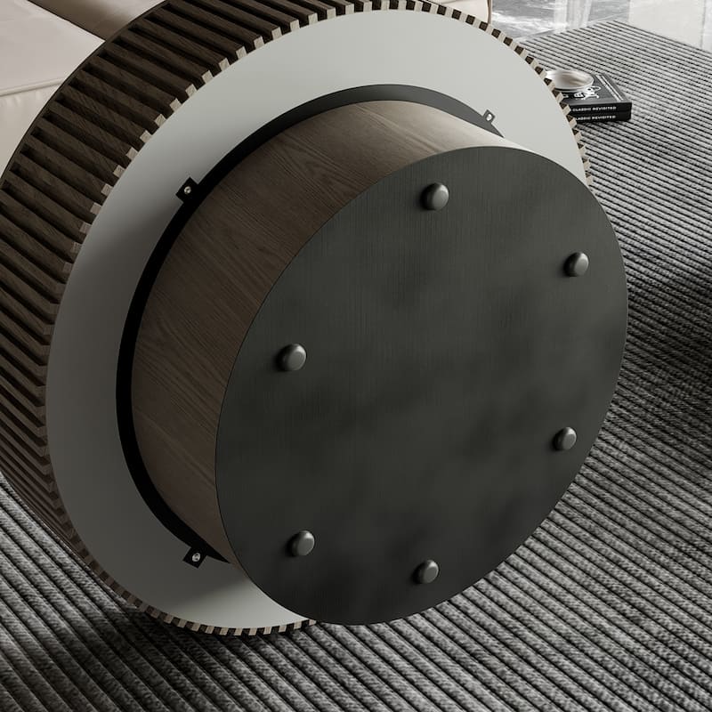 GDF Studio - Aveline 31.5 Inch Round Coffee Table with Storage