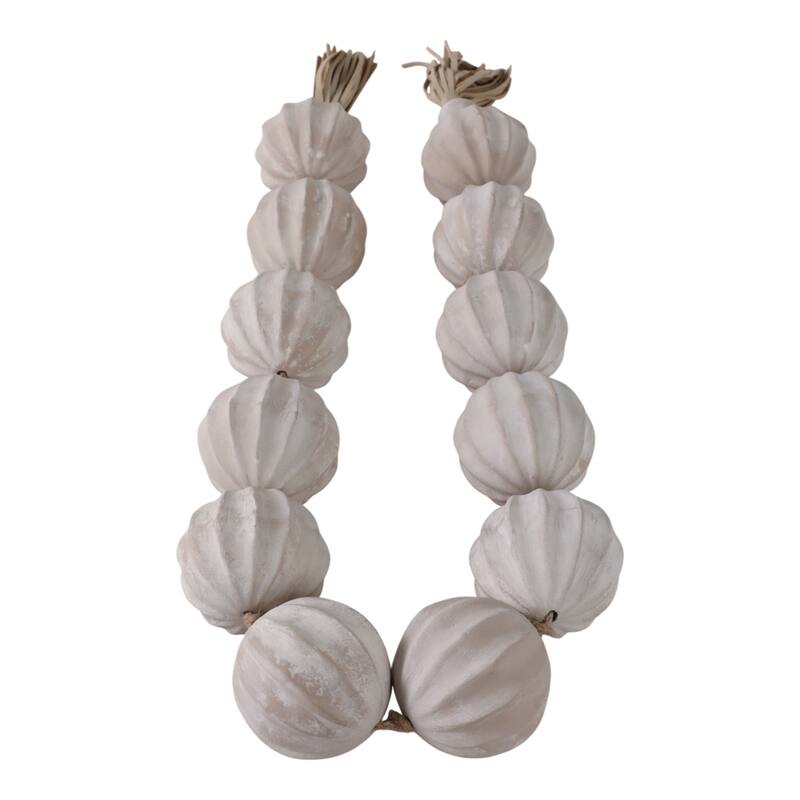 Bead Strand with Leather Tassel Accents - 53" x 3" x 3"