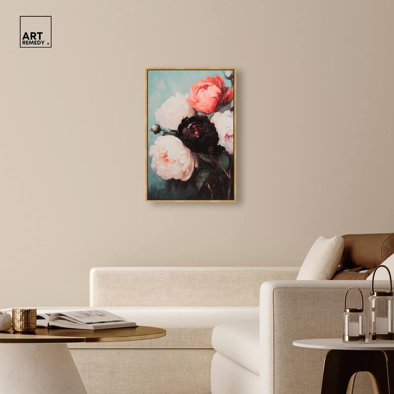 Three Shades of Peony I Canvas by Art Remedy
