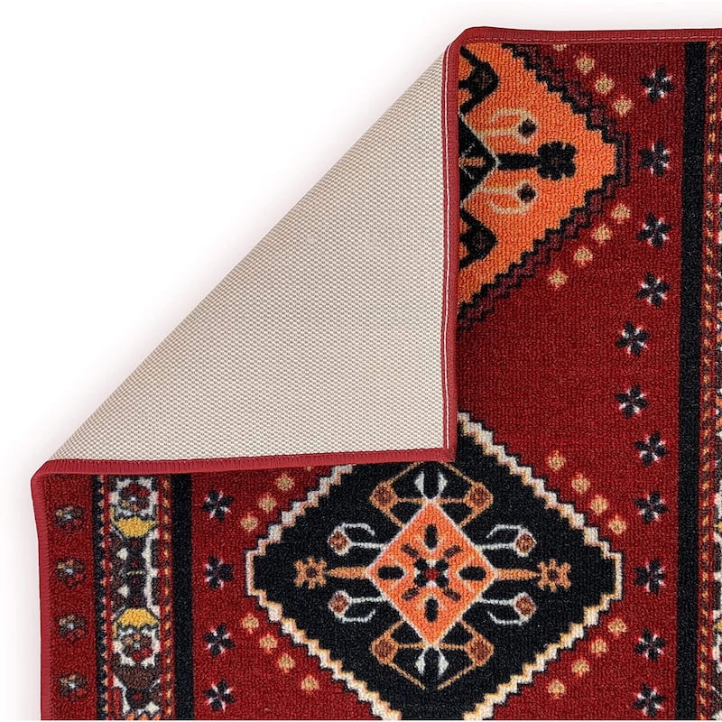 Custom Size Southwestern 31 Inch Wide Non-Slip Stair Runner Rug