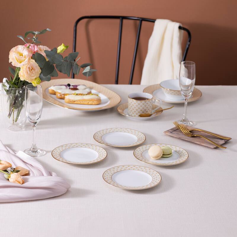 Trocadero Gold Set Of 4 Bread & Butter/Appetizer Plates, 6.5"