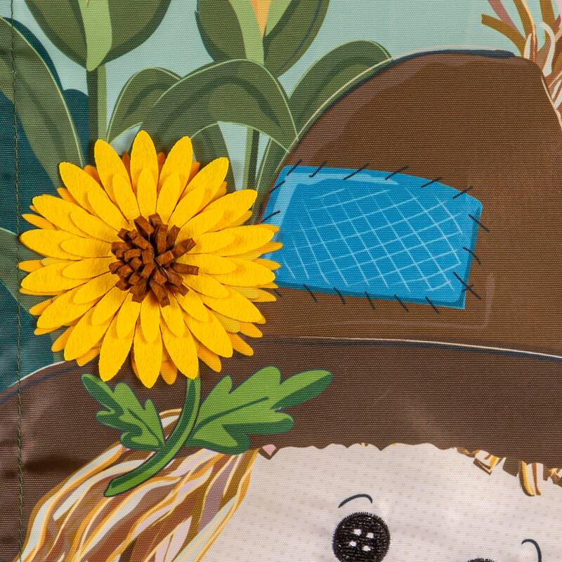 Scarecrow and Friend Applique Garden Flags
