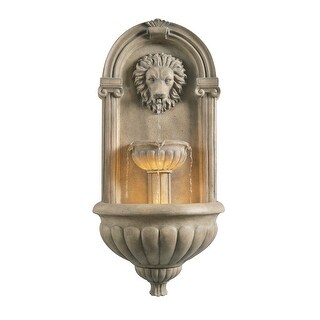 Leo Sandstone Finish Indoor/Outdoor Wall Fountain - 16" x 35"