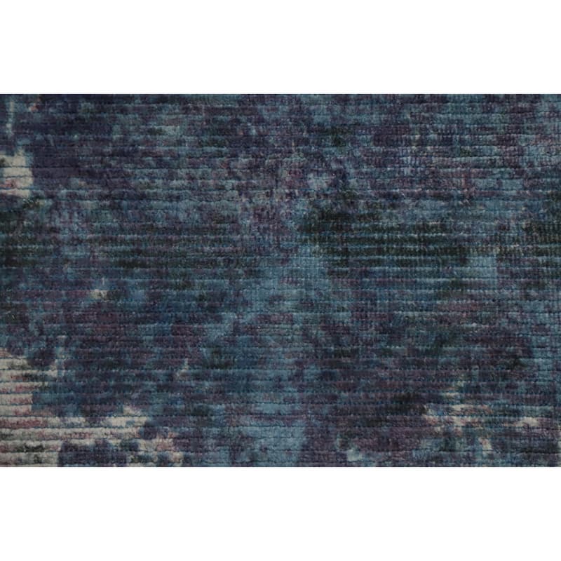 Hand Knotted Oriental Viscose Silk Carpet Modern All-Over Purples Abstract Area Rug - 7' 8'' X 5' 5''
