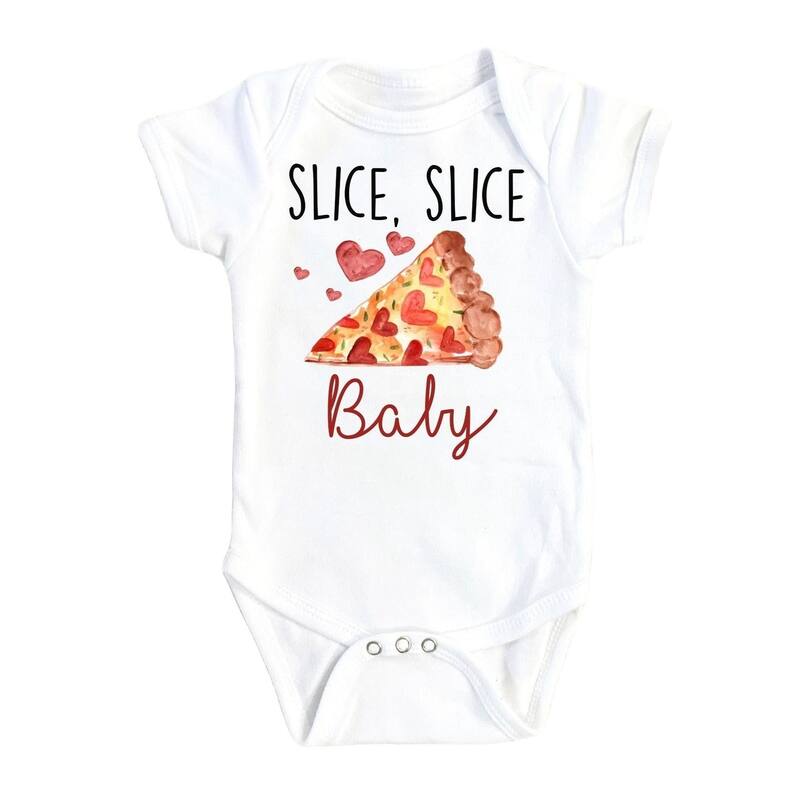 Pizza Slice - Baby Boy Girl Clothes Infant Bodysuit Funny Cute Newborn - Natural - 0-3M