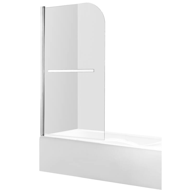 Myth 28 in. x 56 in. Frameless Tub Door with TSUNAMI GUARD