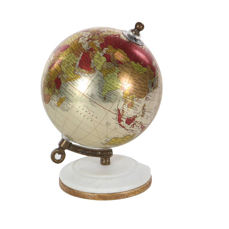 Multi Colored or Black Plastic Globe with Marble Base