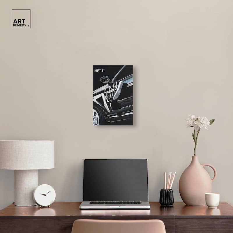 Sneaker Lace Car Canvas by Art Remedy, Gallery Wrapped
