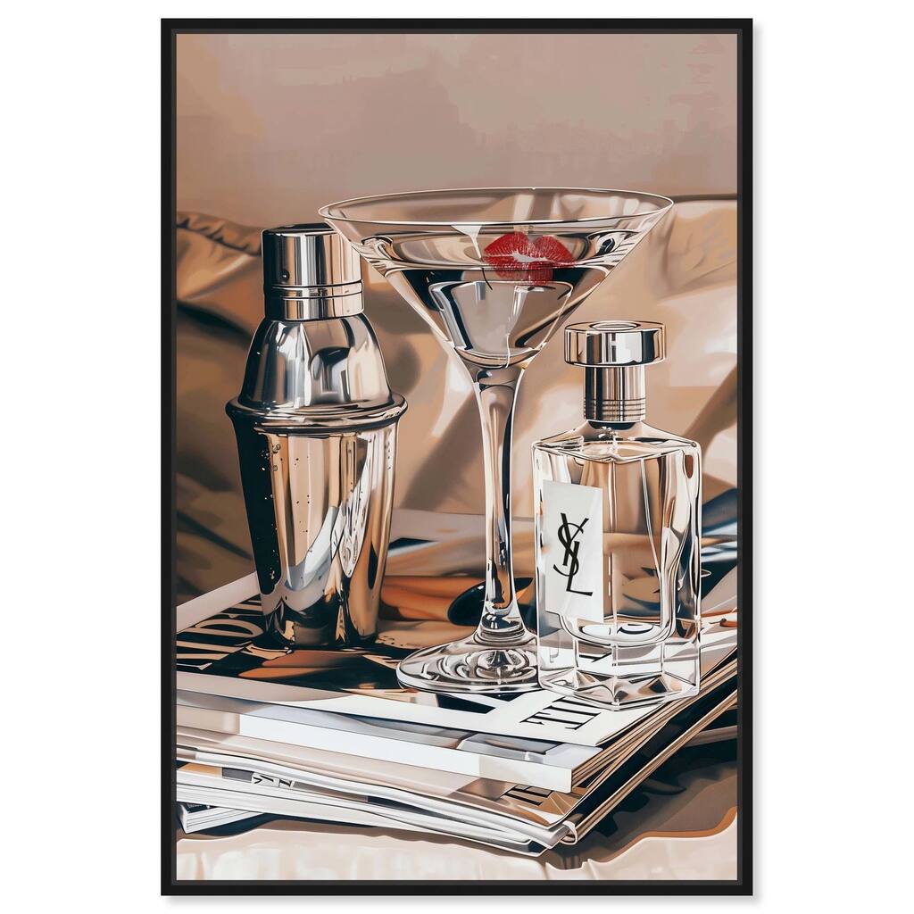 Martini Magazine Stack Canvas by Art Remedy