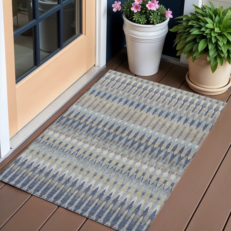 HomeRoots Southwestern Transitional Rectangle Outdoor Rug - 3' x 5'