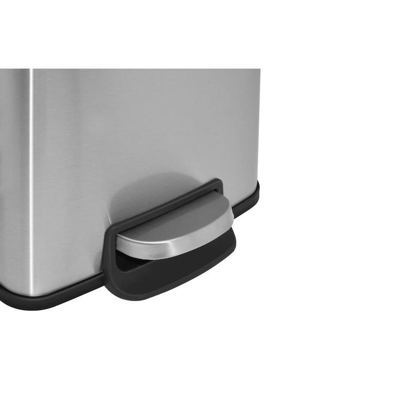 Innovaze 1.3 Gal./5 Liter Rectangular Stainless Steel Step-on Trash Can for Bathroom and Office