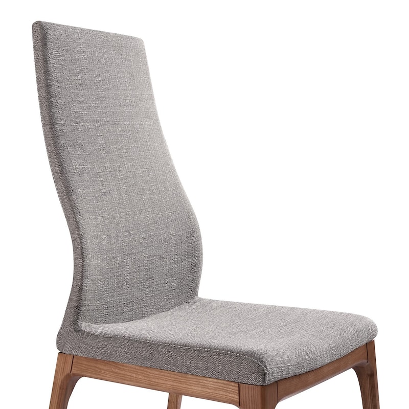 Brown/Gray Fabric Upholstered Wood Frame Dining Chair, Set of 2, Sturdy Dining Chair for Dining Rooms - 23.5