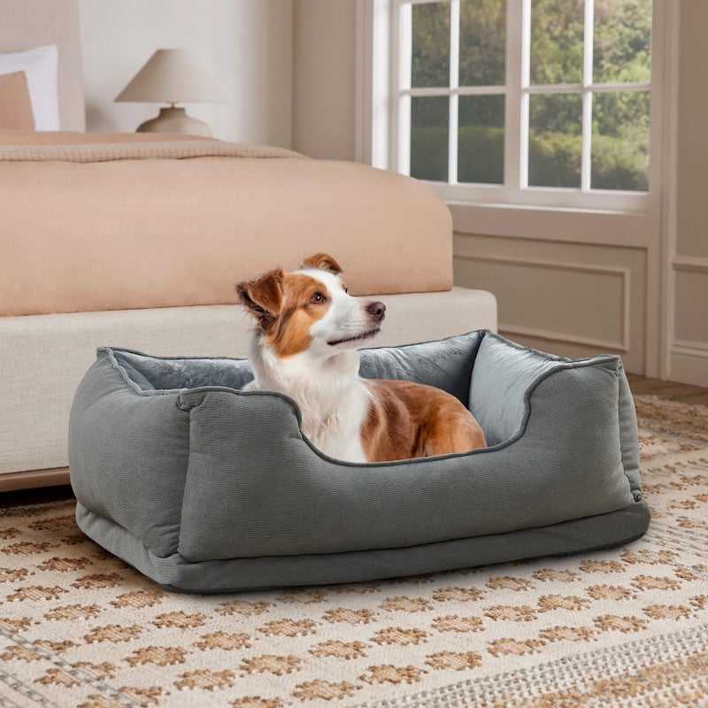 Textured Plush Rectangle Pet Bed