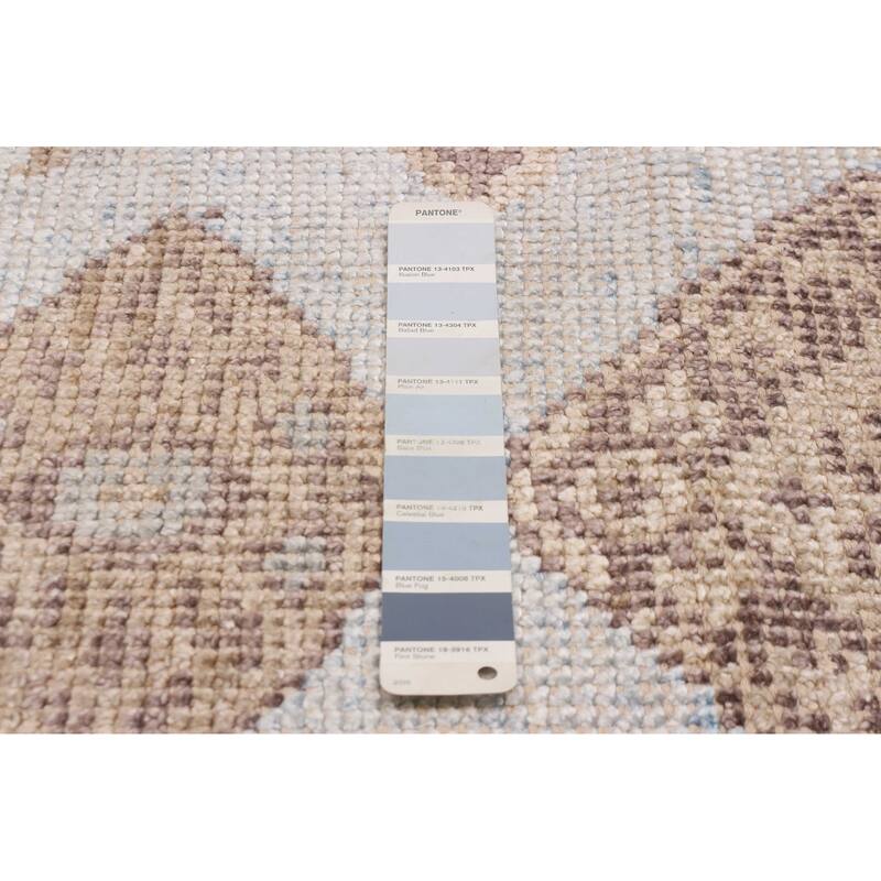 ECARPETGALLERY Hand-knotted Jules Serapi Light Blue Silk Rug - 4'10 x 7'10