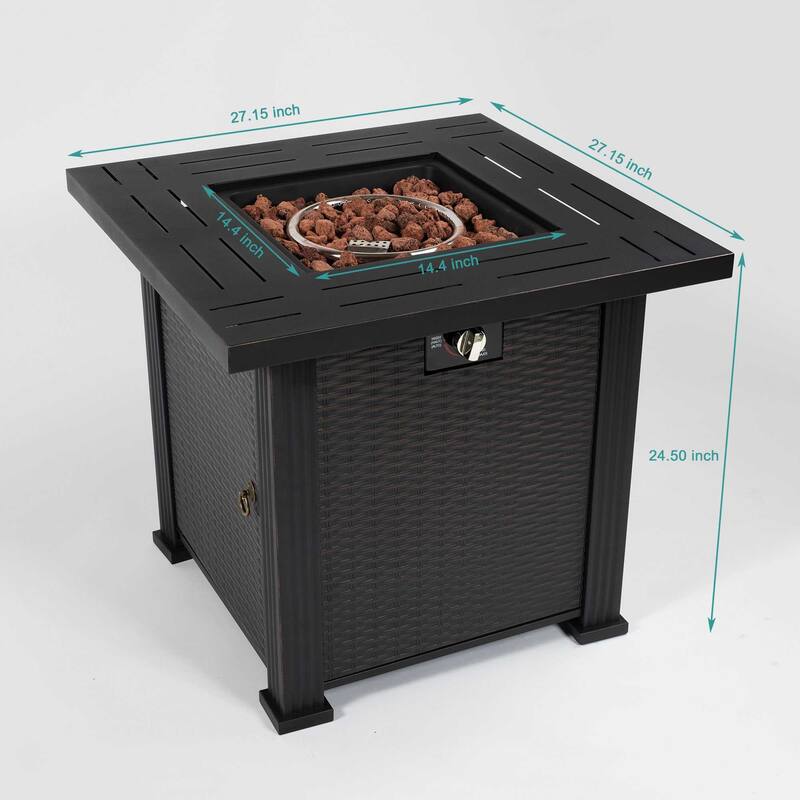 28-Inch Square Fire Pit Table for Cozy Outdoor Gatherings