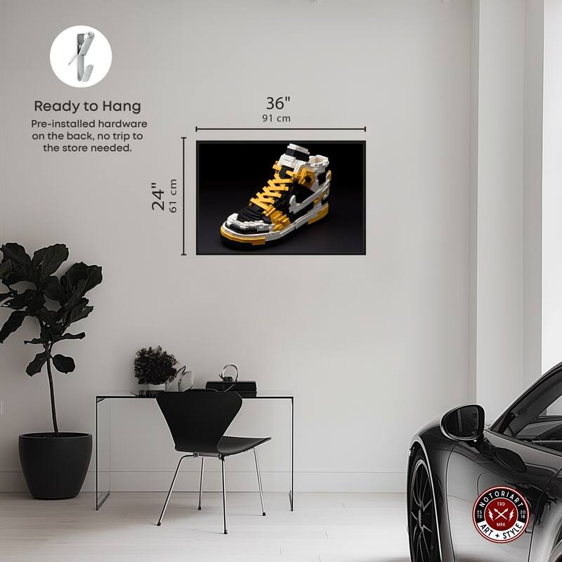 Notoriart Toy Sneaker Black Framed Sneaker 1 Piece Canvas Wall Art
