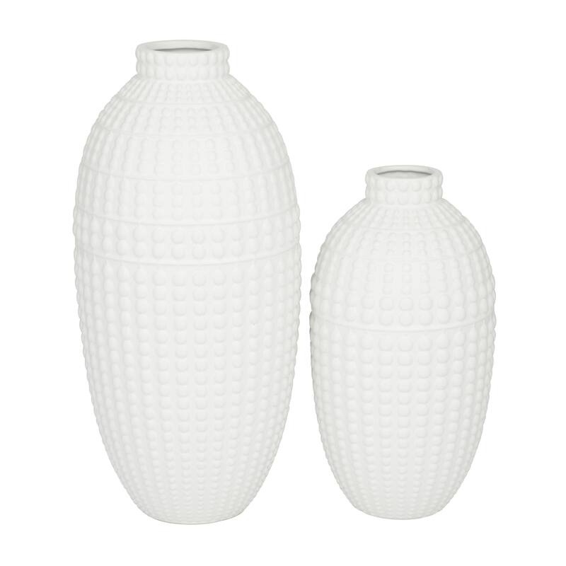 Ceramic Decorative Vase - Set of 2 White - CosmoLiving by Cosmopolitan - White
