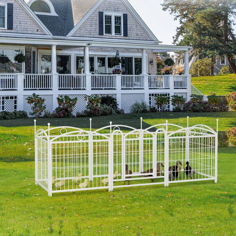 Dog Playpen Indoor 24 inch 8 Panels Metal Dog Pen Pet Dog Fence