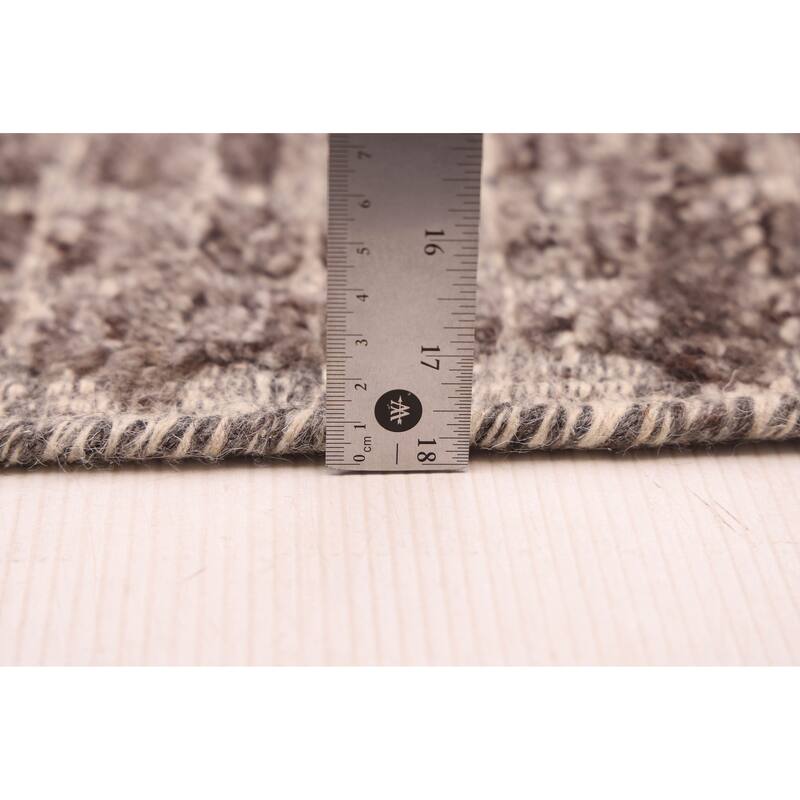 ECARPETGALLERY Hand-knotted Tangier Dark Grey Wool Rug - 5'2 x 7'8