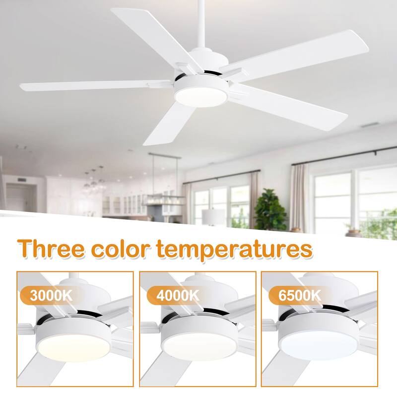 52-IN LED Ceiling Fan with Light Kit and Remote- 5 Blade