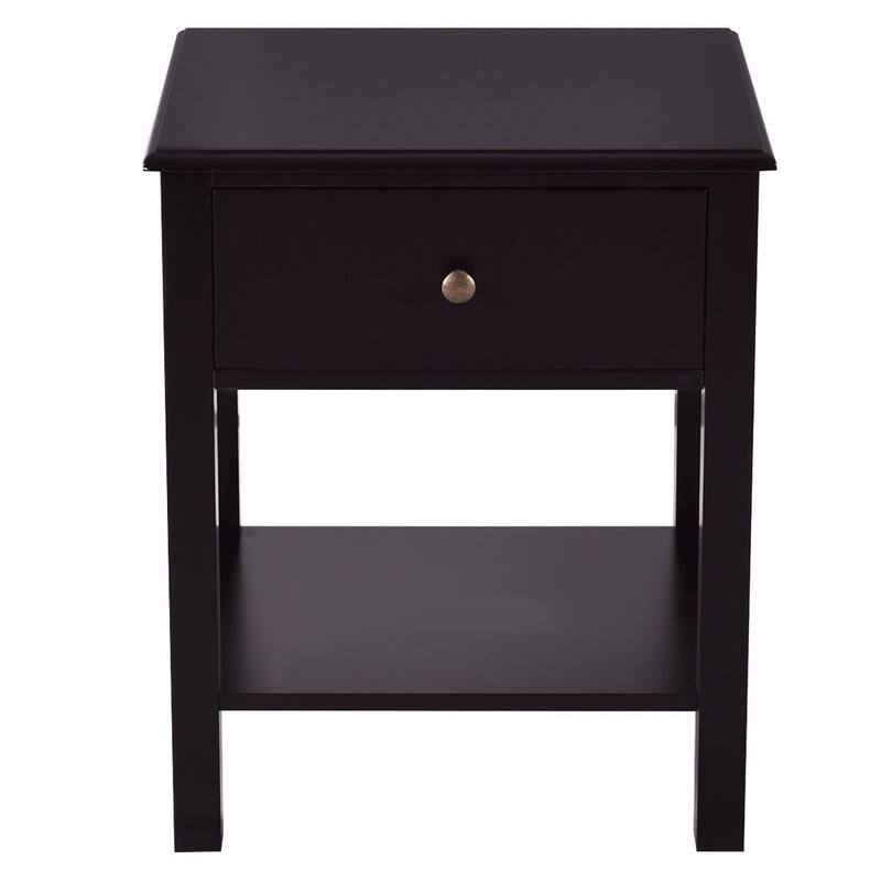 Costway 2 PCS Nightstand End Table Storage Display Furniture Drawer