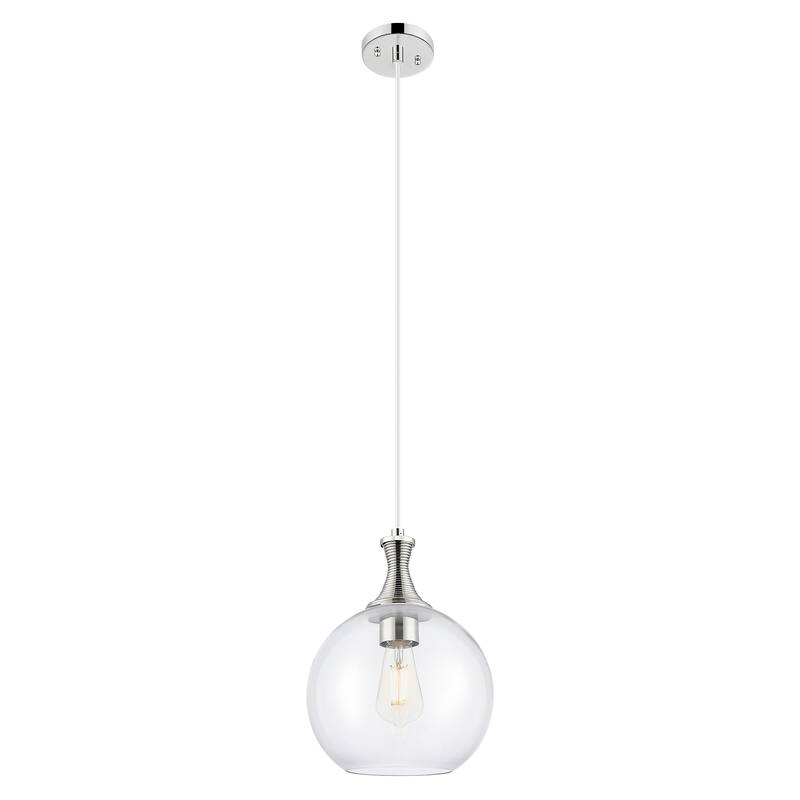 Innovations Lighting Downtown Urban - Astor - 1 Light 10" Metal Detailed Cord Hung Mini Pendant - Clear Shade/Polished Nickel