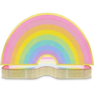 Rainbow Paper Plates, Kids Birthday Party Decorations (10x 5.5 In, 48 ...
