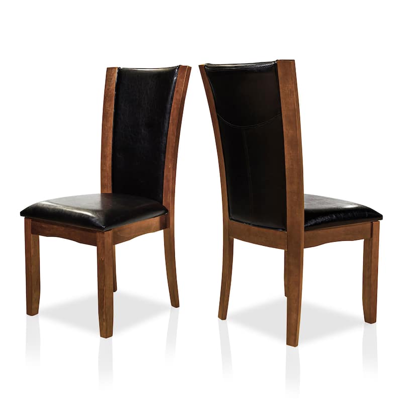 Row Contemporary Faux Leather Upholstered Dining Chairs by Furniture of America (Set of 2)
