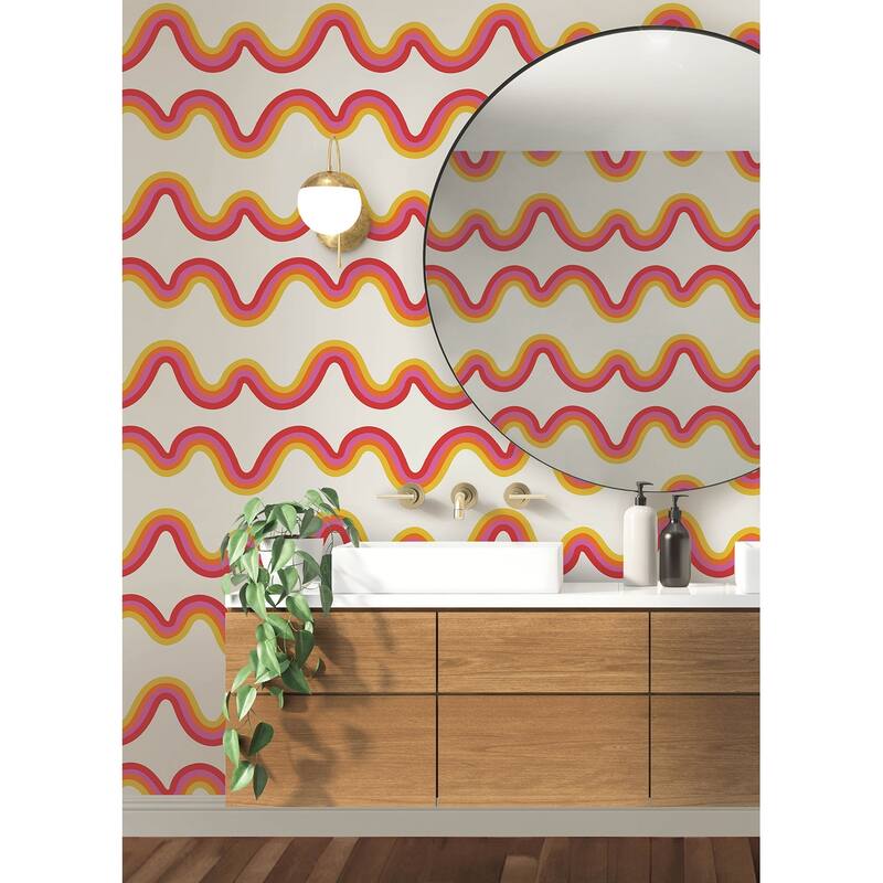 Very Gay Paint Beverly Slopes Pink Peel and Stick Wallpaper