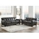preview thumbnail 1 of 5, Hydeline Weldon Top Grain Leather Sofa Set, Sofa and Loveseat