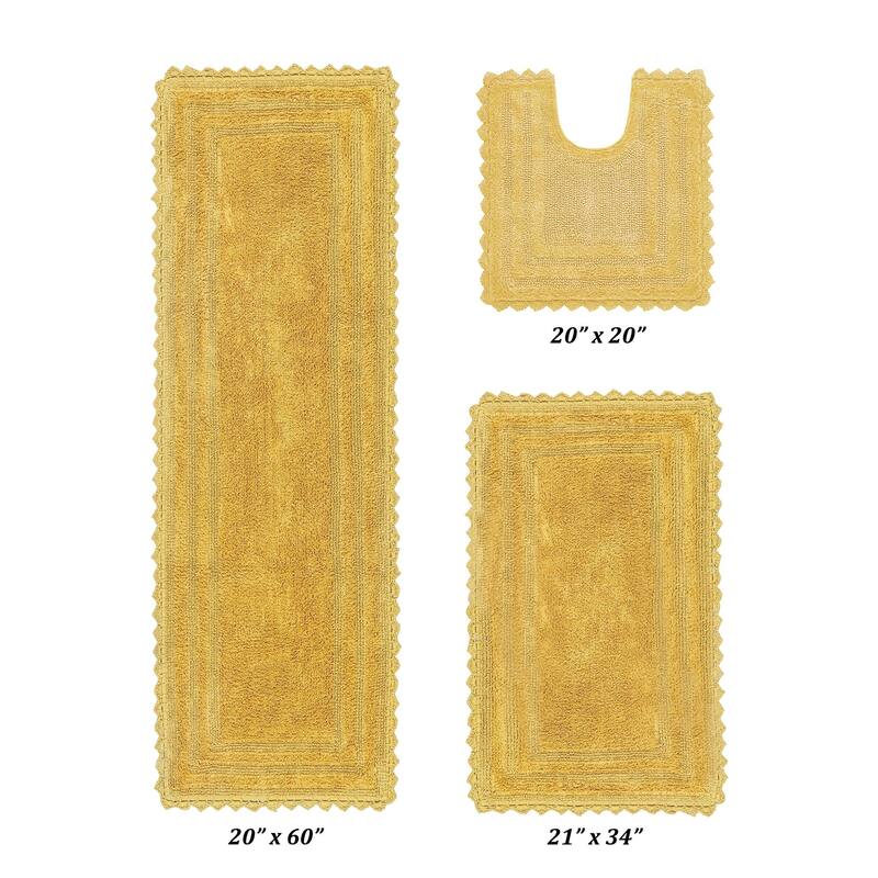 Better Trends Bath Rugs Set 100% Cotton Soft & Water Absorbent Tufted Bathroom Rug for Shower, Sink Bath Mats Lilly Crochet