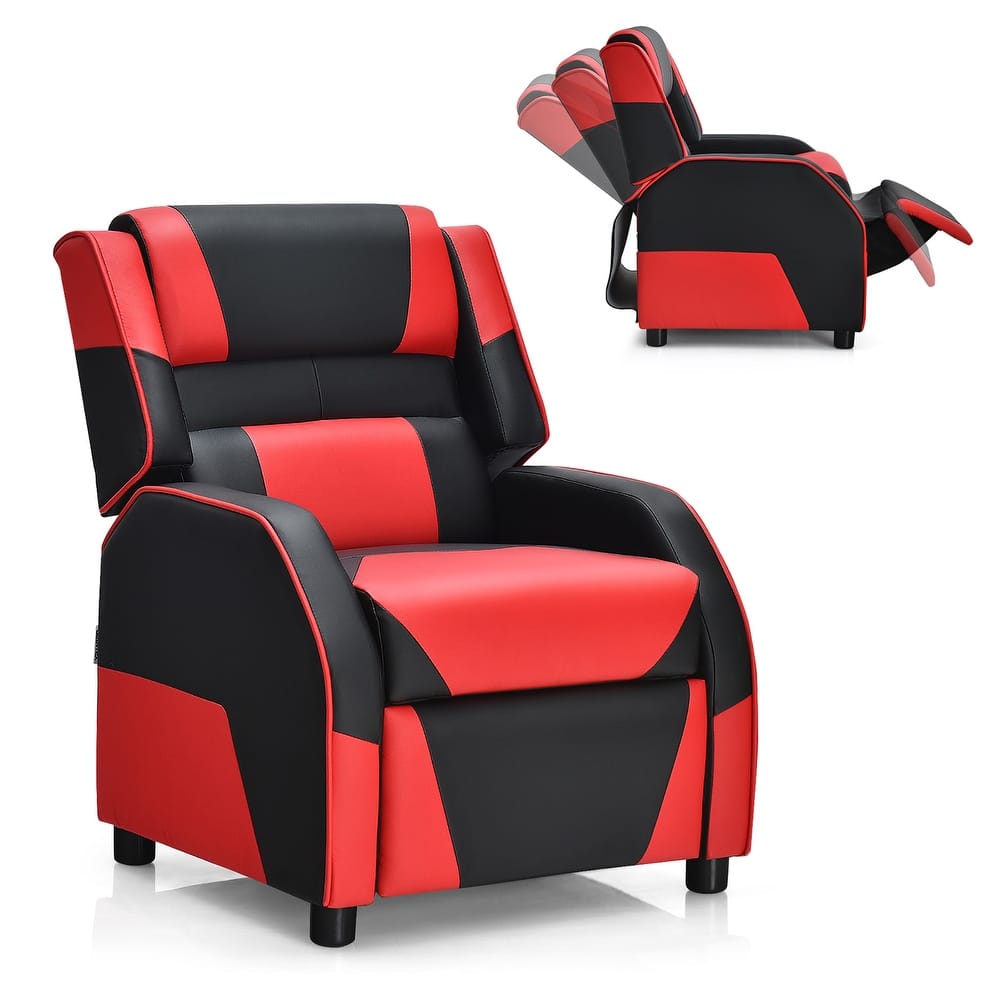 Costway Kids Youth Gaming Sofa Recliner w/Headrest & Footrest PU