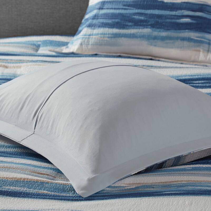 GDF Studio - Marina 8-Piece Printed Seersucker Comforter and Quilt Set Collection with Decorative Pillows