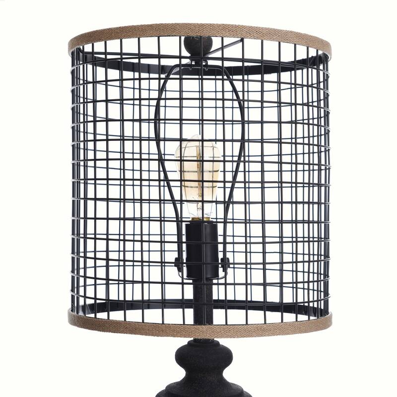 StyleCraft Black Metal Floor Lamp - Black Metal Shade