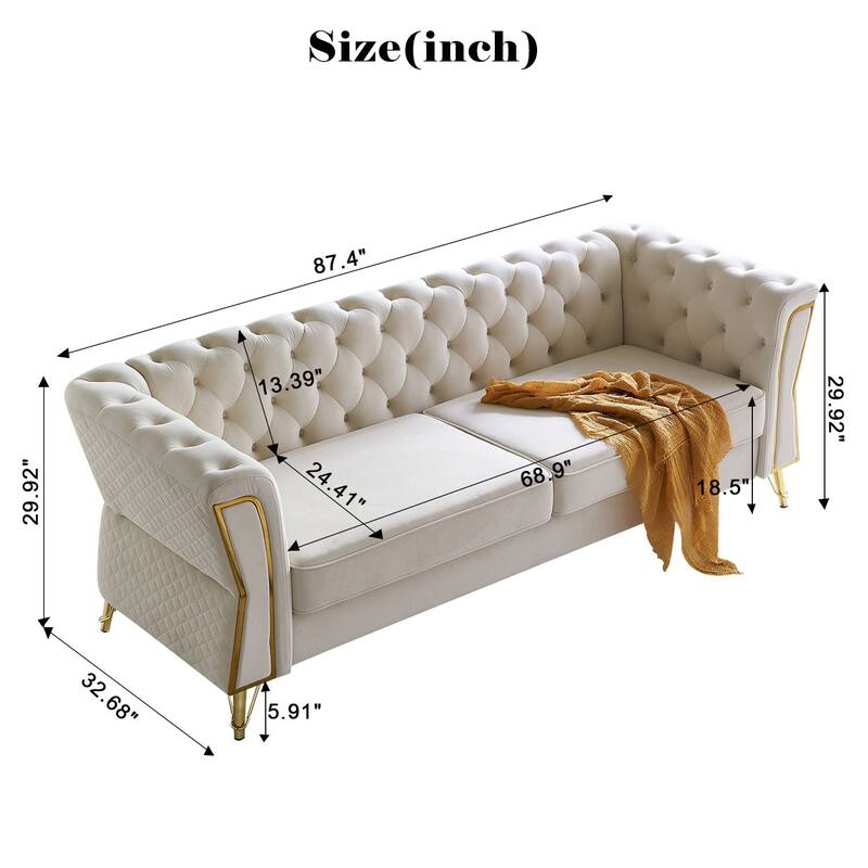 Modern Tufted Velvet Sofa