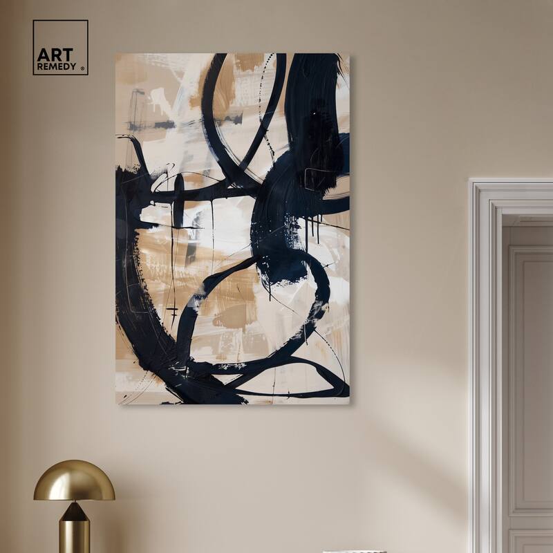 Art Remedy Flowing Ii Gallery Wrapped Abstract Shapes 1 Piece Canvas Wall Art
