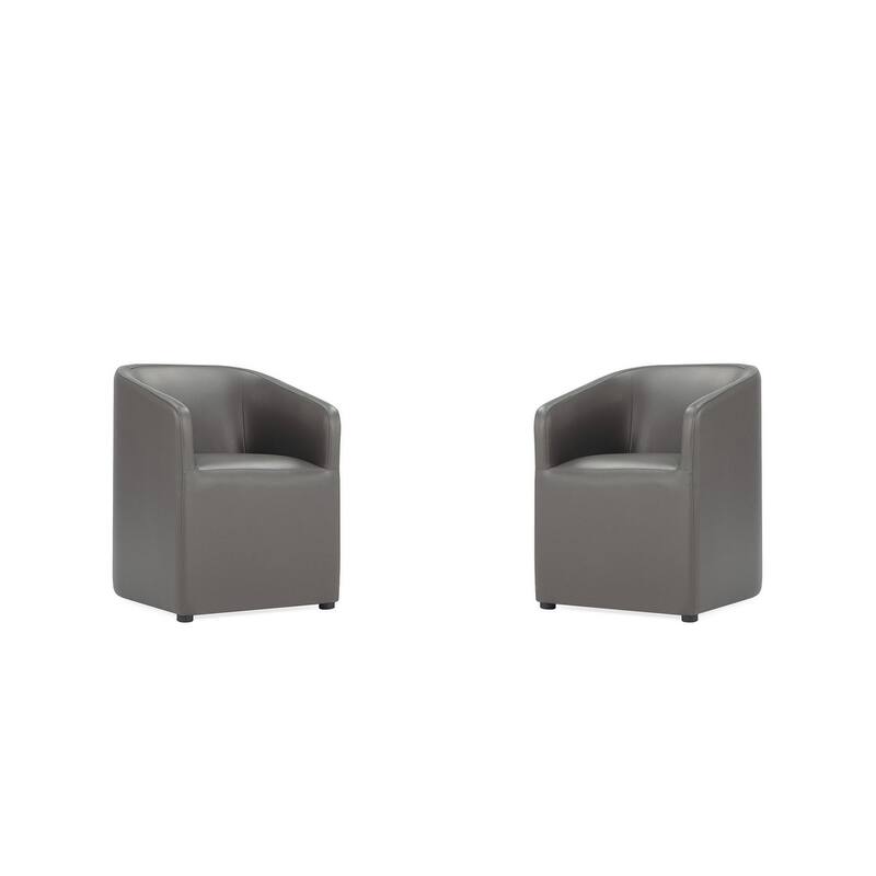 Manhattan Comfort Anna Modern Round Faux Leather Dining Armchair