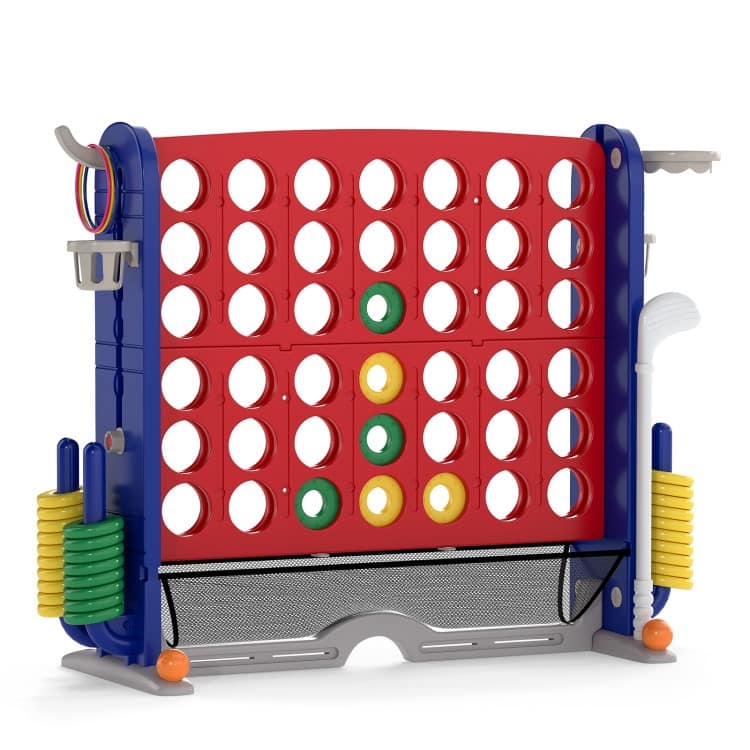 PE PP PVC 4-in-1 Jumbo Game Set with Adjustable Height and Cup Holders - 40.5" x 15.5" x 32.5"-38.5"