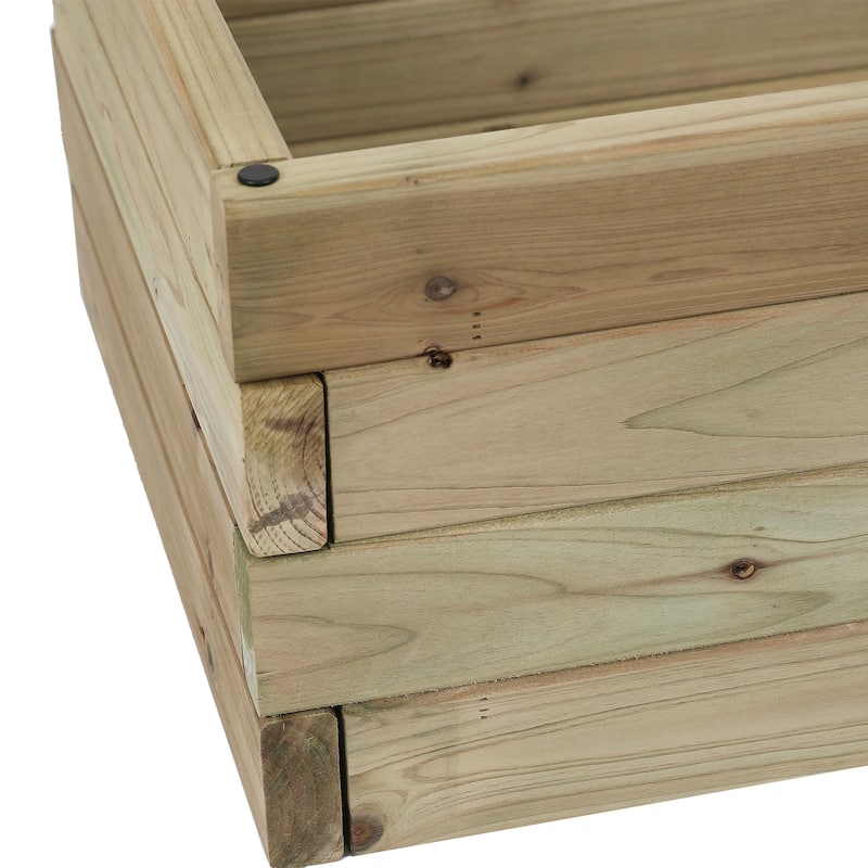 Brown Natural Wood Rectangular 2.7ft x 1.3ft Raised Garden Bed