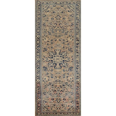 Floral Sarouk Persian Vintage Runner Rug Hand-Knotted Wool Carpet - 4'0"x 13'1"